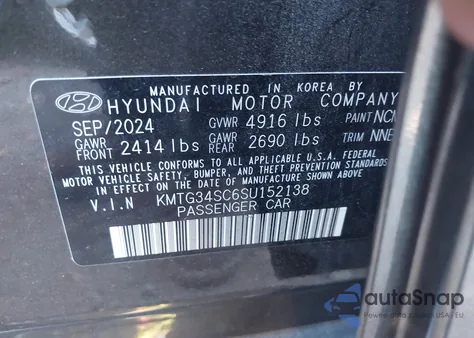 2025 Genesis G70 2.5T Awd из США, поврежденный, VIN KMTG34SC6SU152138